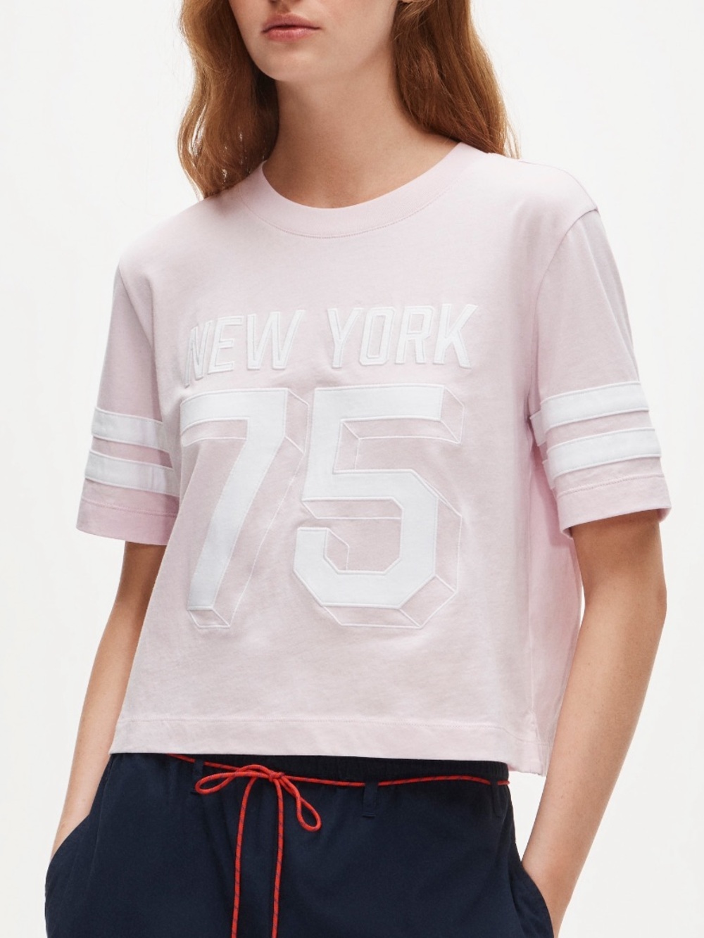 J. Crew Vintage Jersey Pink Relaxed Cropped Boxy T-shirt New York Cotton Tee XXS